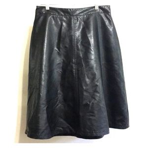 Halogen faux leather midi skirt.